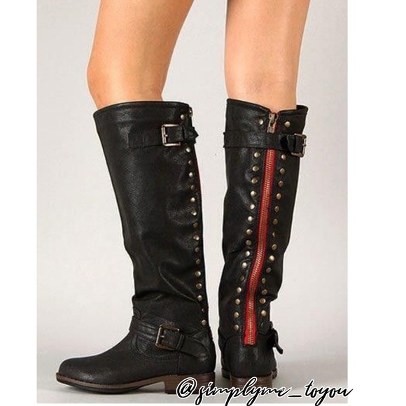 Candie's Shoes - Candie's Black/ Red Zippered Boots